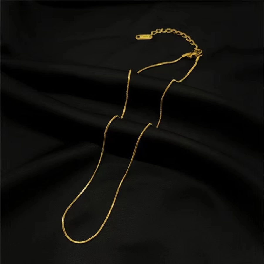 Jewelry Elegant Simple Style Solid Color Titanium Steel Plating Necklace