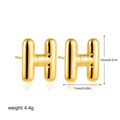 1 Pair Classic Style Letter 304 Stainless Steel Ear Studs