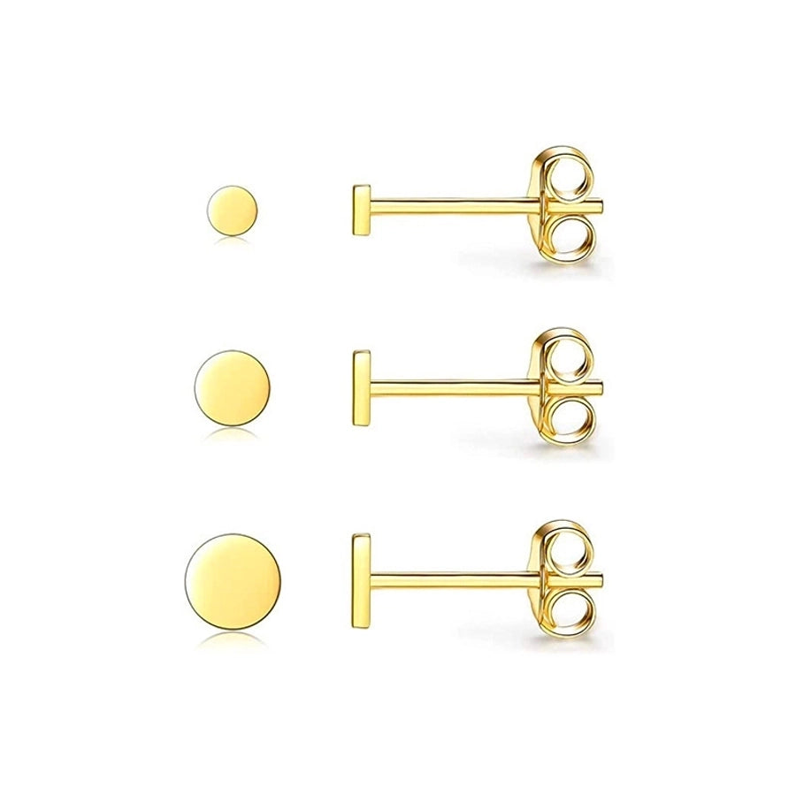 3 Pairs Simple Style Commute Solid Color 304 Stainless Steel Ear Studs