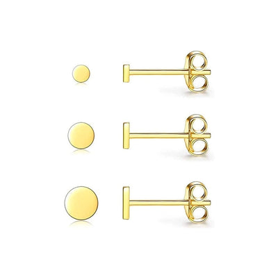 3 Pairs Simple Style Commute Solid Color 304 Stainless Steel Ear Studs