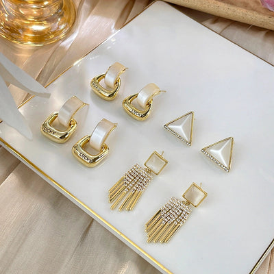 Shake the sound hot with the recommend 100 925 silver pin earrings earrings classic geometric long tassel earrings