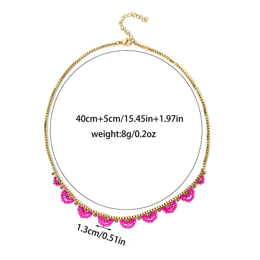 Jewelry Elegant Vacation Semicircle 304 Stainless Steel 14K Gold Plated Plating Necklace