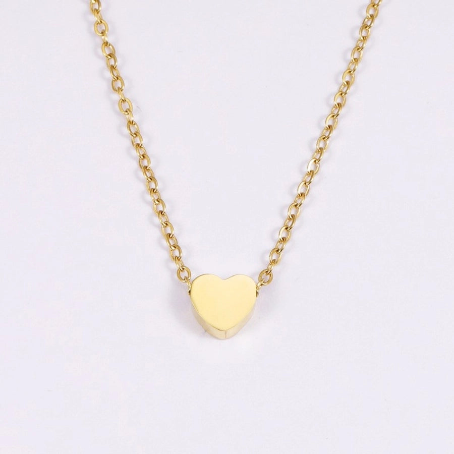 Jewelry IG Style Simple Style Commute Heart Shape 304 Stainless Steel 18K Gold Plated Plating Pendant Necklace