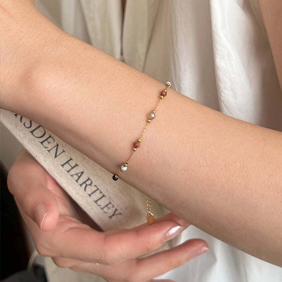 Jewelry Simple Style Geometric Titanium Steel Plating Bracelets Necklace