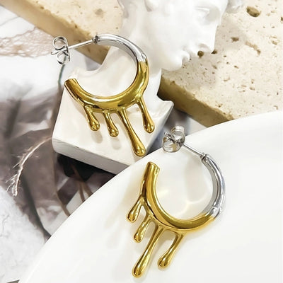 1 Pair Vintage Style Simple Style Geometric 316L Stainless Steel  18K Gold Plated Ear Studs