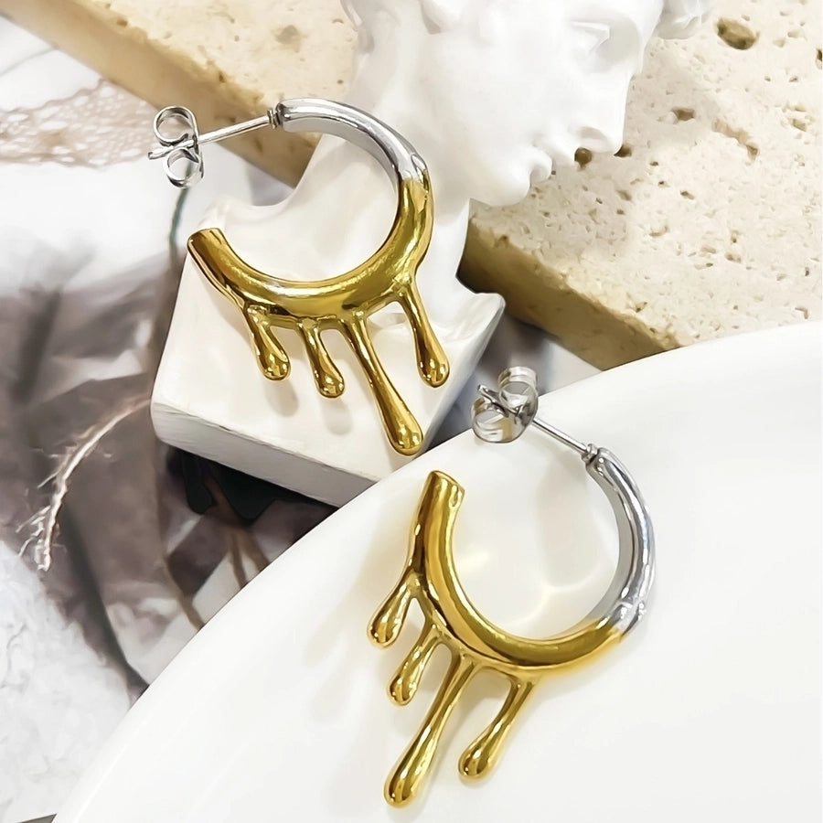 1 Pair Vintage Style Simple Style Geometric 316L Stainless Steel  18K Gold Plated Ear Studs