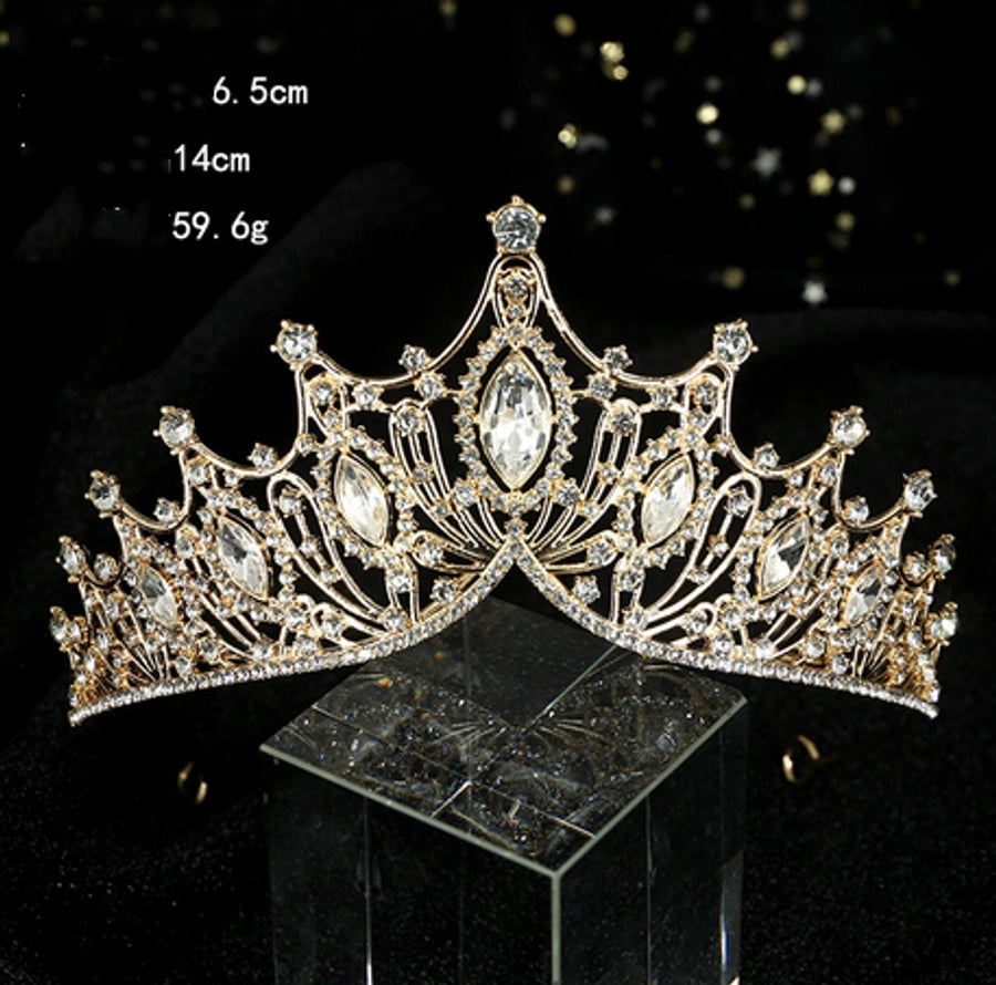 Women's Elegant Lady Streetwear Crown Alloy Inlay Artificial Crystal Rhinestones Crown