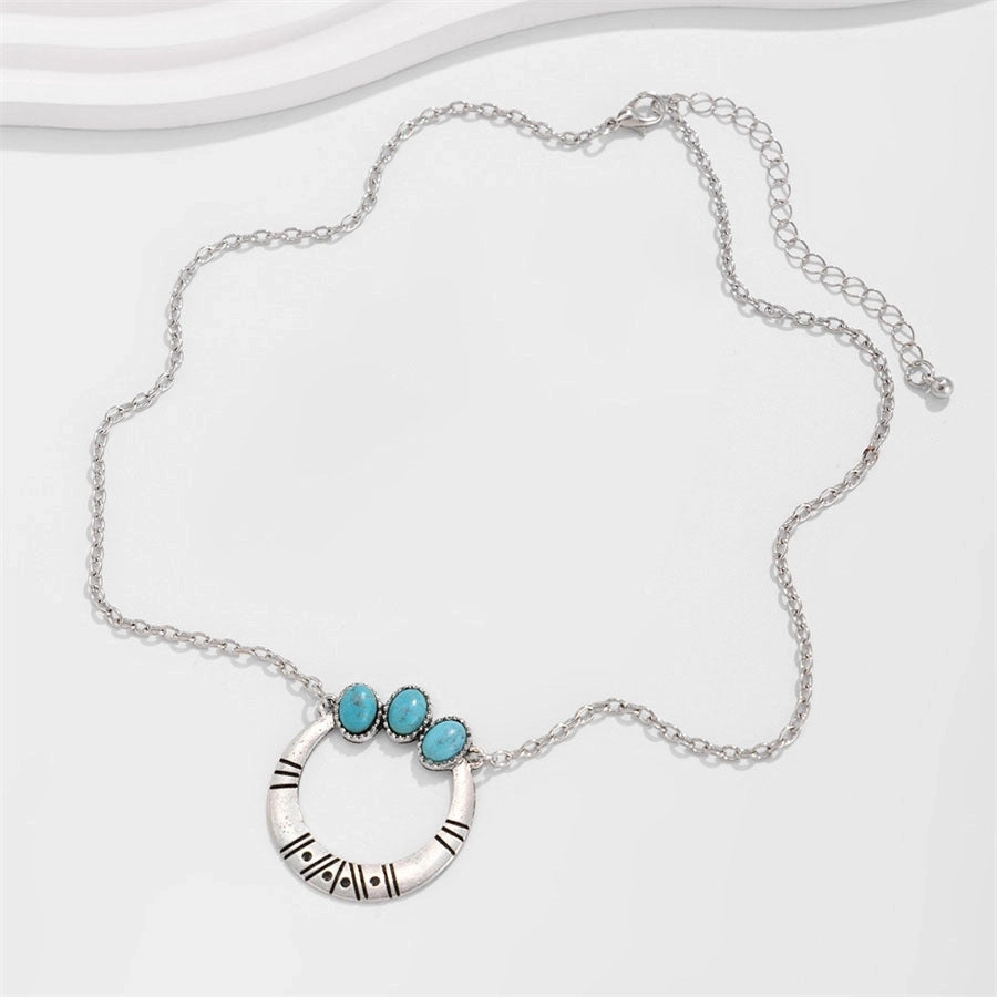 Copper Water Droplets Eye Rhombus Jewelry Set