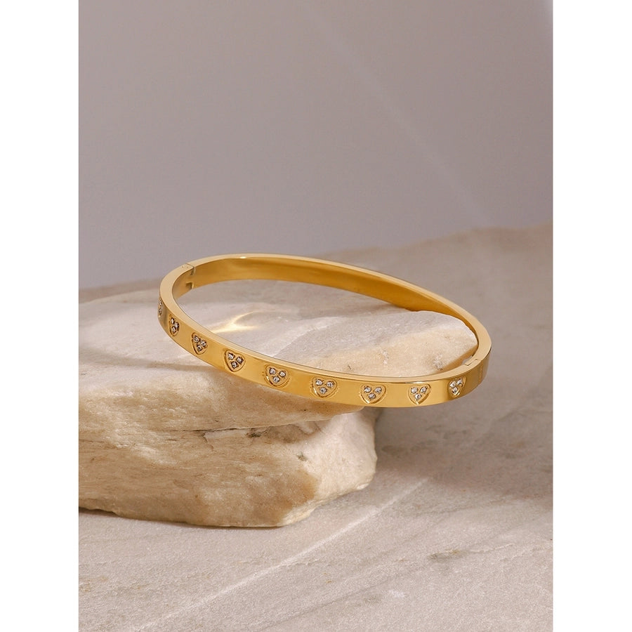 Simple Style Heart Shape 304 Stainless Steel Bangle In Bulk