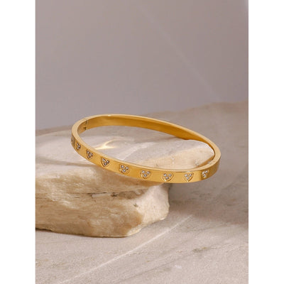 Simple Style Heart Shape 304 Stainless Steel Bangle In Bulk