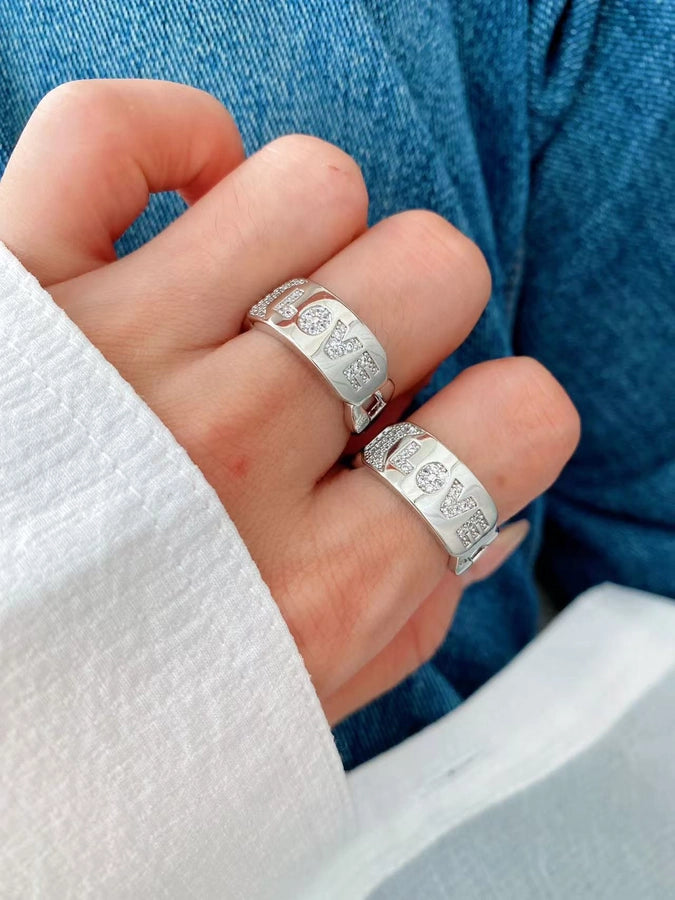 Jewelry Vintage Style Classic Style Love Copper Zircon Plating Rings Bracelets