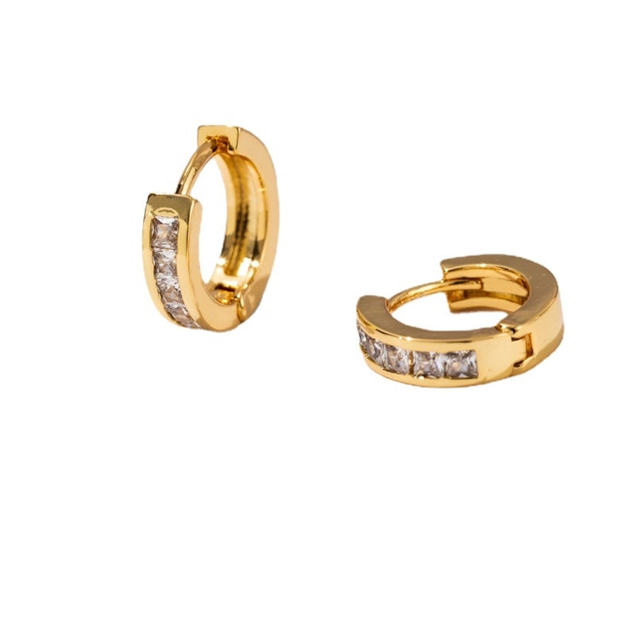 1 Pair Elegant Simple Style Geometric Copper Zircon Earrings