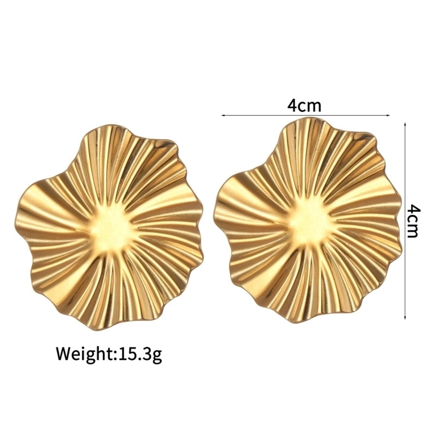 Jewelry Modern Style Classic Style Heart Shape Flower 304 Stainless Steel Plating Rings Earrings