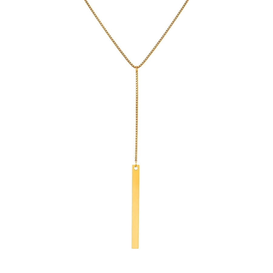 Jewelry IG Style Solid Color 201 Stainless Steel 18K Gold Plated Pendant Necklace