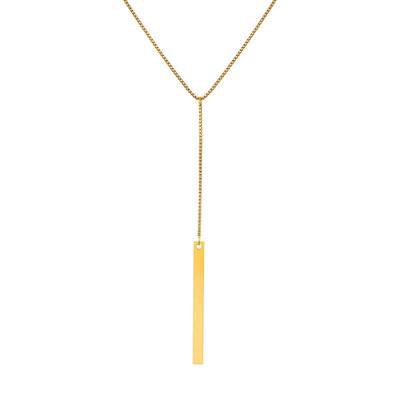 Jewelry IG Style Solid Color 201 Stainless Steel 18K Gold Plated Pendant Necklace