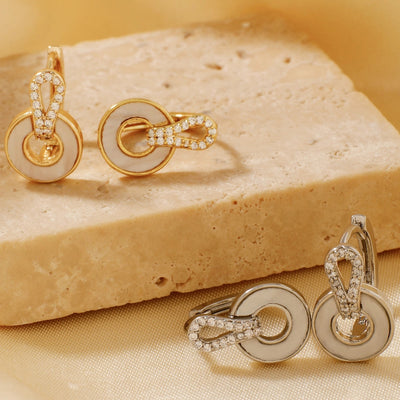 1 Pair Elegant Basic Geometric Inlay Copper Zircon K Gold Plated Rhodium Plated Ear clip