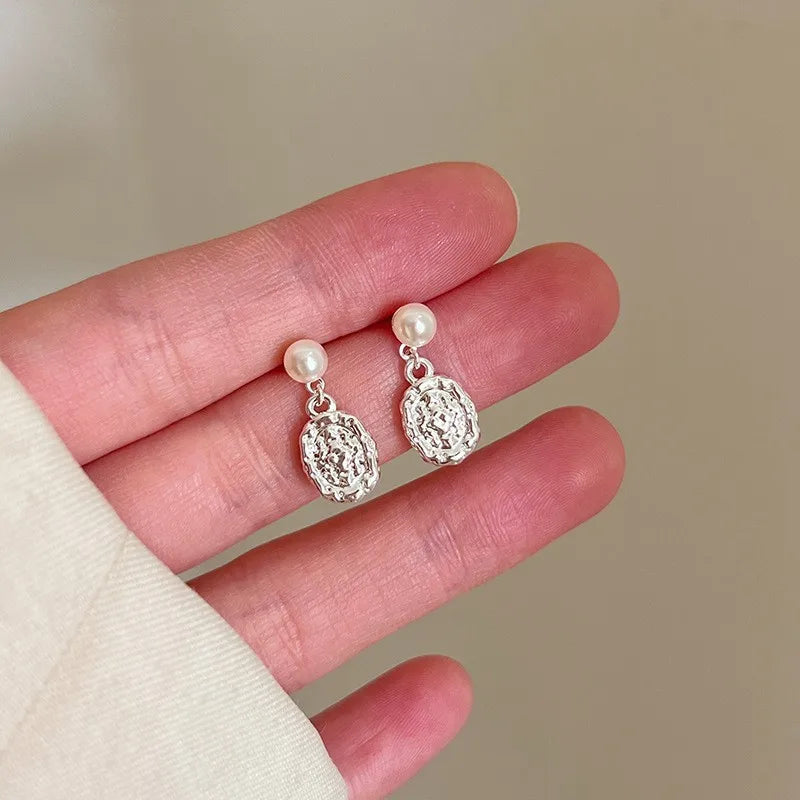 1 Pair Streetwear Geometric Heart Shape Plating Alloy Earrings