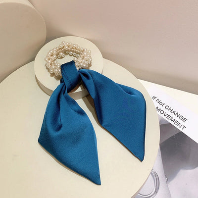 Women's Simple Style Classic Style Solid Color Cloth Baroque Pearls Hair Tie