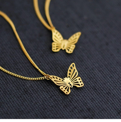 Jewelry Classic Style Commute Butterfly 304 Stainless Steel 18K Gold Plated Hollow Out Jewelry Set