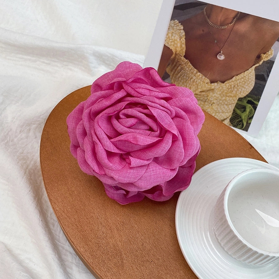 Women's Sweet Simple Style Flower Plastic Cloth Hair Claws