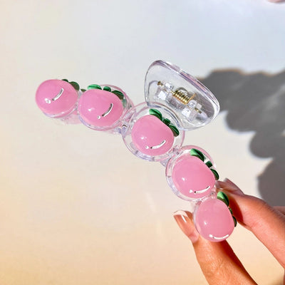 Women's Cartoon Style Peach Strawberry Plastic Resin Hair Claws
