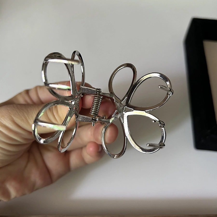 simple style korean style flower metal hair claws