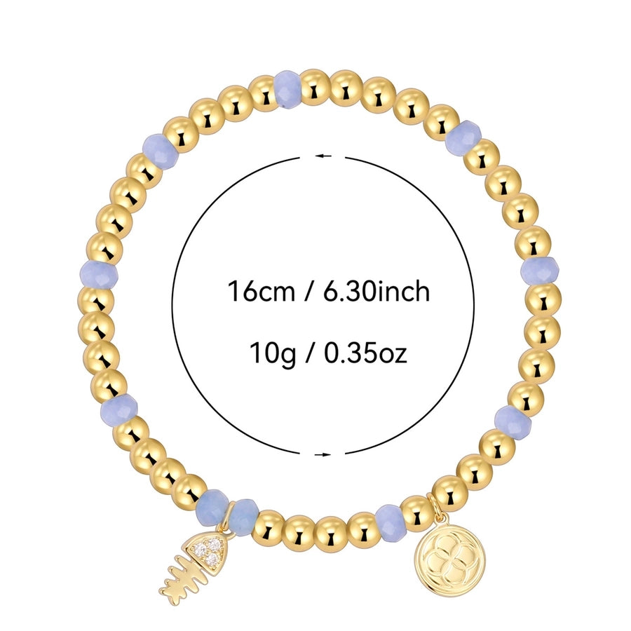 Jewelry IG Style Fish Bone Copper Zircon Beaded Inlay Bracelets