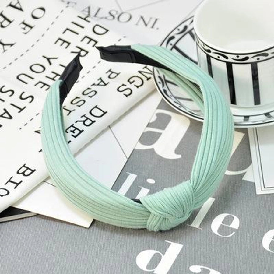 wide-brimmed fabric knit cross knotted headband nhof150088