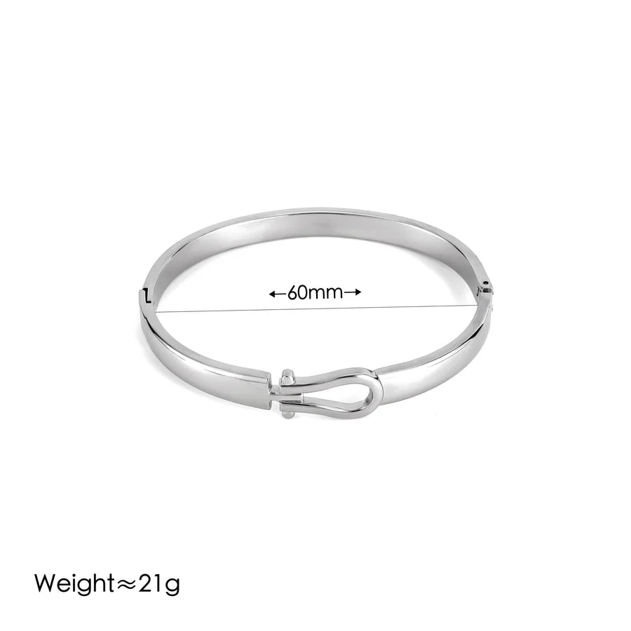 Vintage Style Simple Style U Shape 304 Stainless Steel 18K Gold Plated Bangle In Bulk