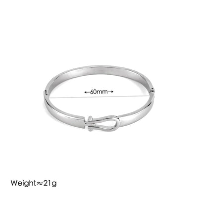 Vintage Style Simple Style U Shape 304 Stainless Steel 18K Gold Plated Bangle In Bulk