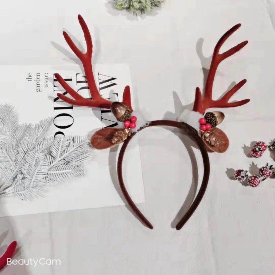 Internet Celebrity  Christmas Girl Heart Christmas Hair Band Cute Elk Horn Hair Accessories Pressure Hair Band