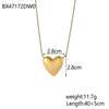 Jewelry Simple Style Heart Shape 304 Stainless Steel Zircon 18K Gold Plated Pendant Necklace