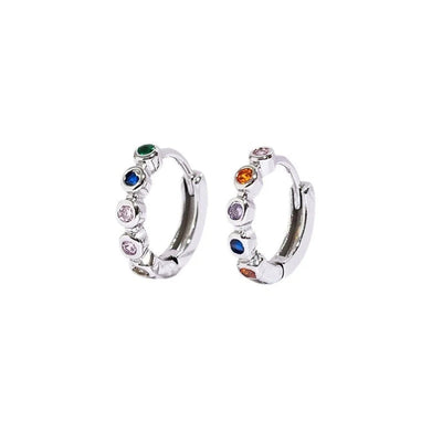 1 Pair Simple Style Geometric Plating Copper Zircon Earrings