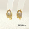 1 Pair IG Style Commute U Shape Triangle Lock Inlay Copper Zircon 18K Gold Plated Earrings