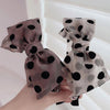 Elegant niche polka dot bow headband female versatile internet celebrity  outing hair band Sweet wide-brimmed simple headband