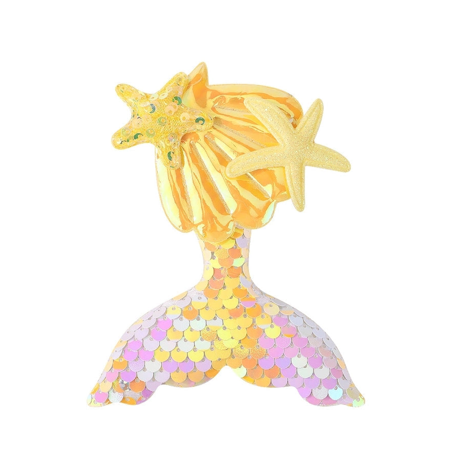 cute mermaid sequin cloth patchwork hair clip