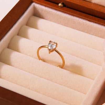 Jewelry Tropical Simple Style Cool Style Triangle Geometric 304 Stainless Steel Artificial Rhinestones 18K Gold Plated Inlay Open Rings