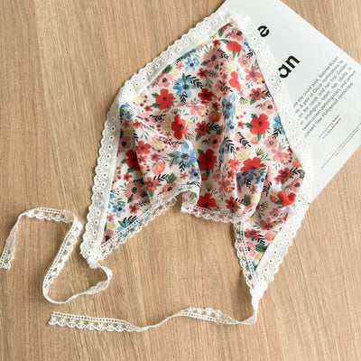 Three-State New Fresh Lace Edge Triangular Binder Small Floral Daisy Headcloth Long Summer Outing Hair Accessories