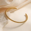 Retro Simple Style Commute Geometric 304 Stainless Steel Cuff Bracelets In Bulk