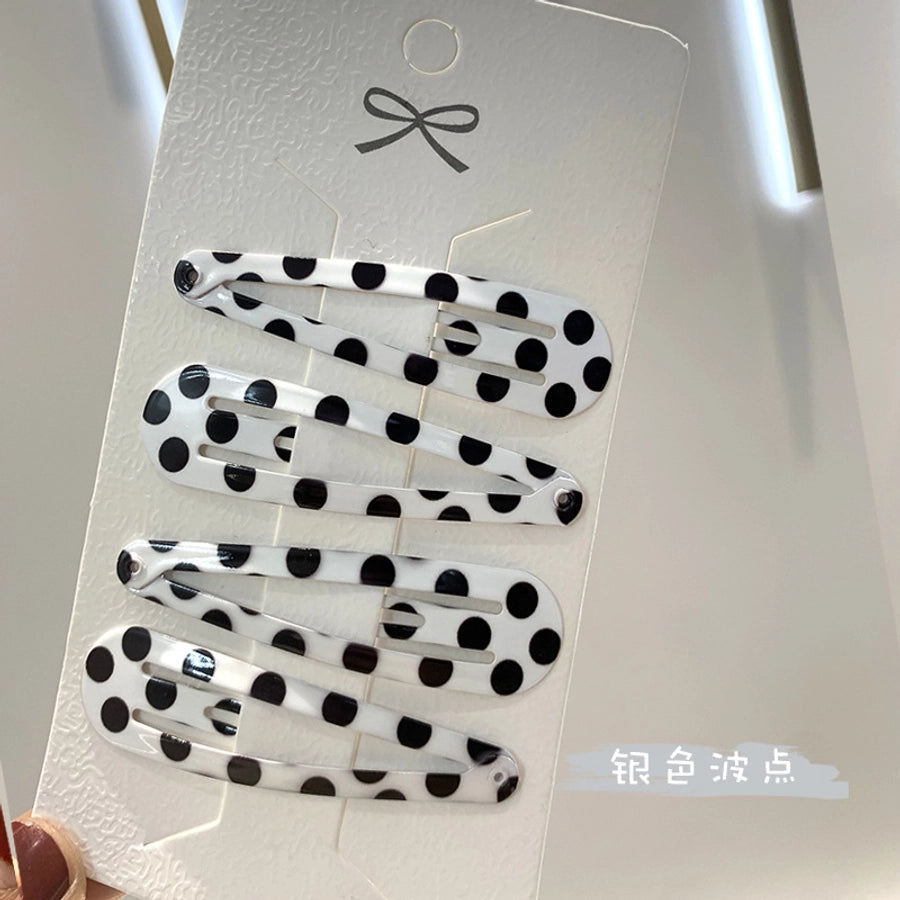 simple style water droplets metal plating hair clip 1 set