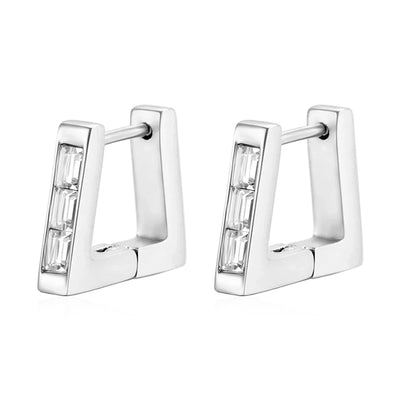 1 Pair Classic Style Geometric Plating Inlay 304 Stainless Steel Zircon 18K Gold Plated Earrings