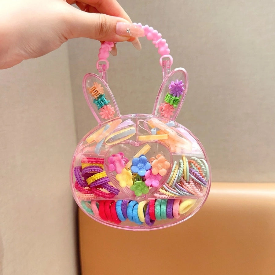 girl's cartoon style rabbit cartoon bow knot plastic hair clip hair tie