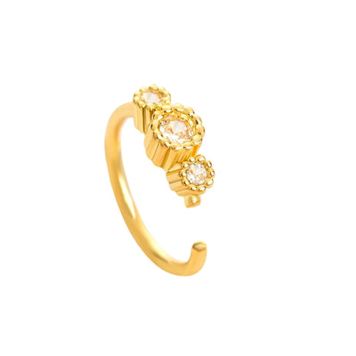 1 Piece Nose Rings & Studs Simple Style Geometric Heart Shape Alloy Plating Inlay Rhinestones Nose Rings & Studs