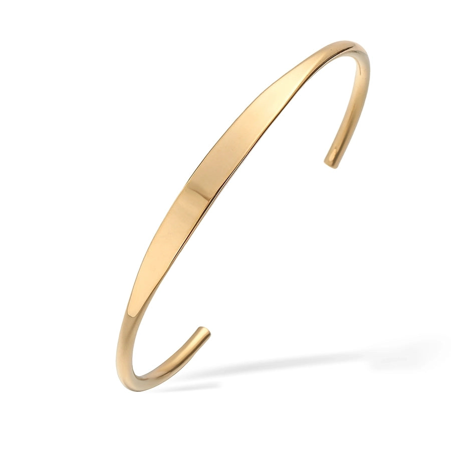 Retro Simple Style Commute Geometric 304 Stainless Steel Cuff Bracelets In Bulk