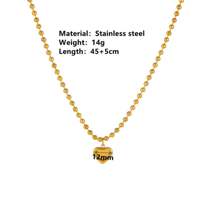 Stainless Steel Shell Peach Heart Bracelet Ornament Trendy Heart Titanium Steel No Fading Necklace Three Heart Bracelet Jewelry