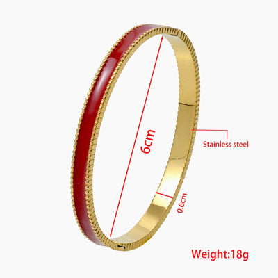 Nordic Style Luxurious Artistic Colorful Titanium Steel Gold Plated Titanium Steel Bangle In Bulk