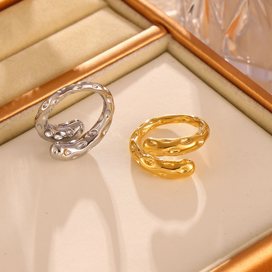 Jewelry Casual Elegant Modern Style Geometric 304 Stainless Steel 18K Gold Plated Plating Rings