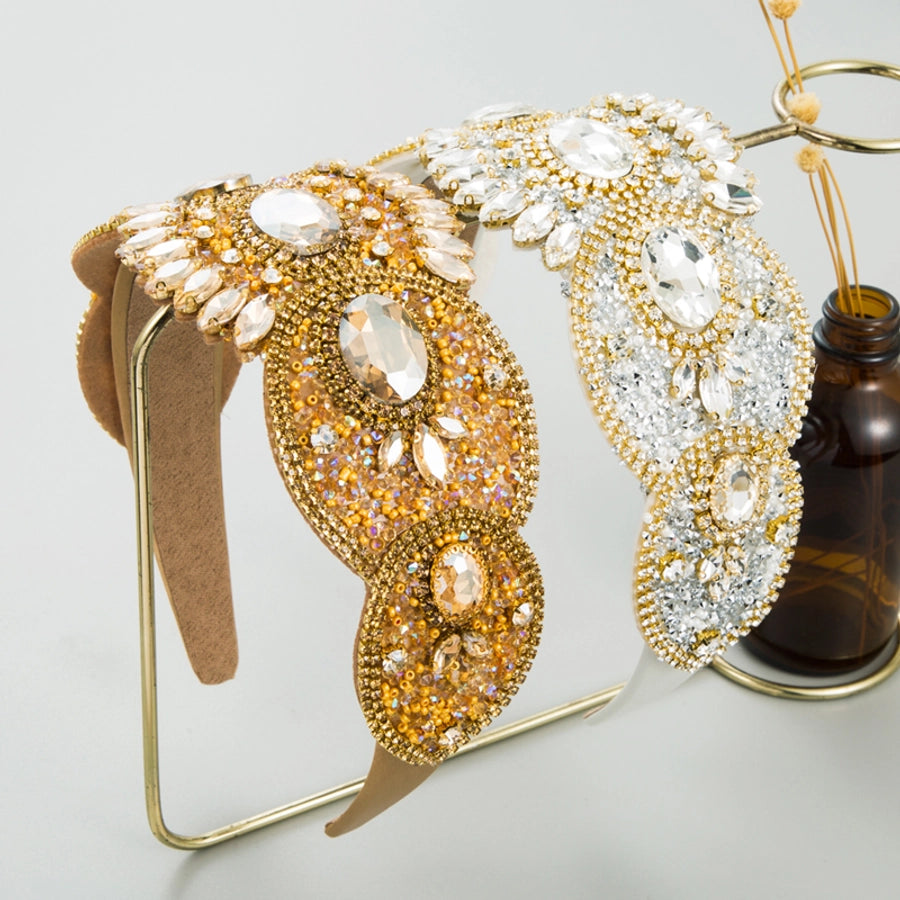 fashion geometric cloth inlay rhinestones hair band 1 piece