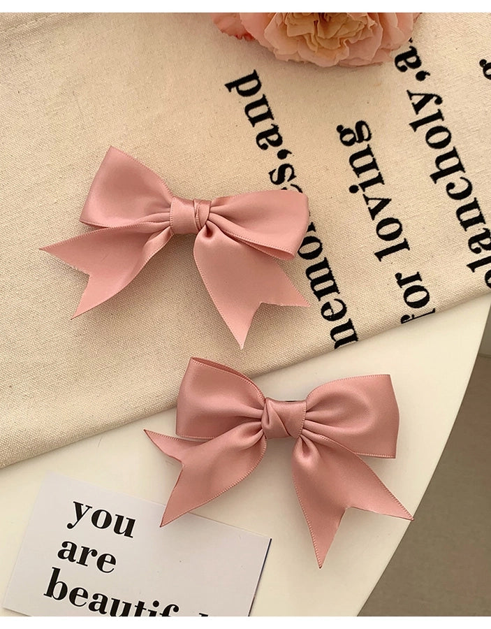 Pink Bow Hairpin Women's Hair Accessories New Internet Celebrant Sweet Bangs Hairpin Cute Headwear Jewelry