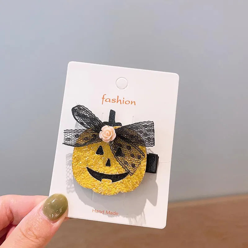 Halloween Cool Style Girl'S Pumpkin Cat Ghost Felt Hair Clip